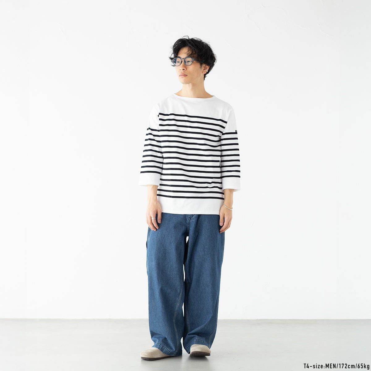 セントジェームス ナバル 七分袖 ボーダー Tシャツ SAINT JAMES NAVAL