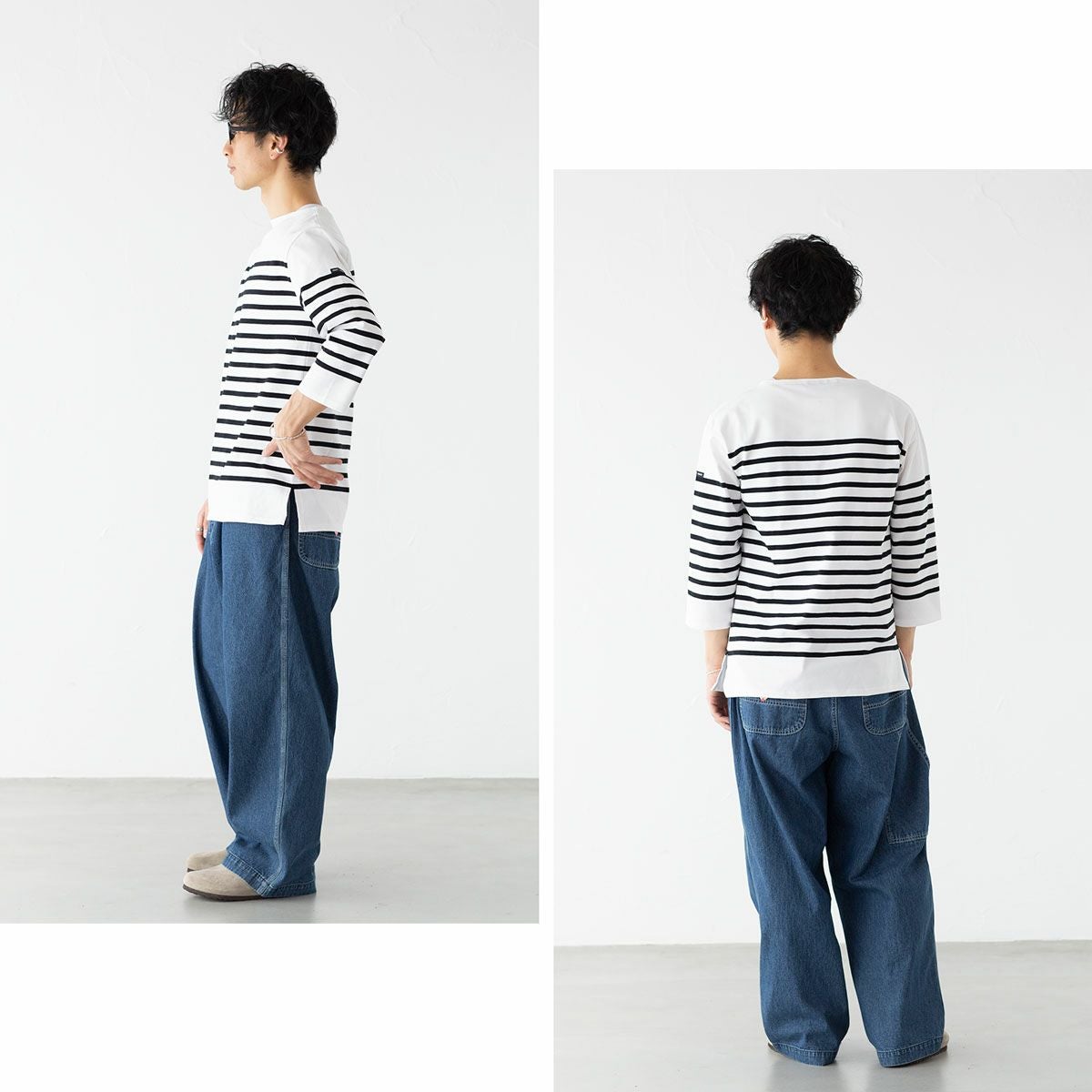 セントジェームス　ボーダーカットソー  ナヴァル　ネイビー　T4 SAINT JAMES（セントジェームス） ロンT 長袖 Tシャツ ナヴァル ナバル