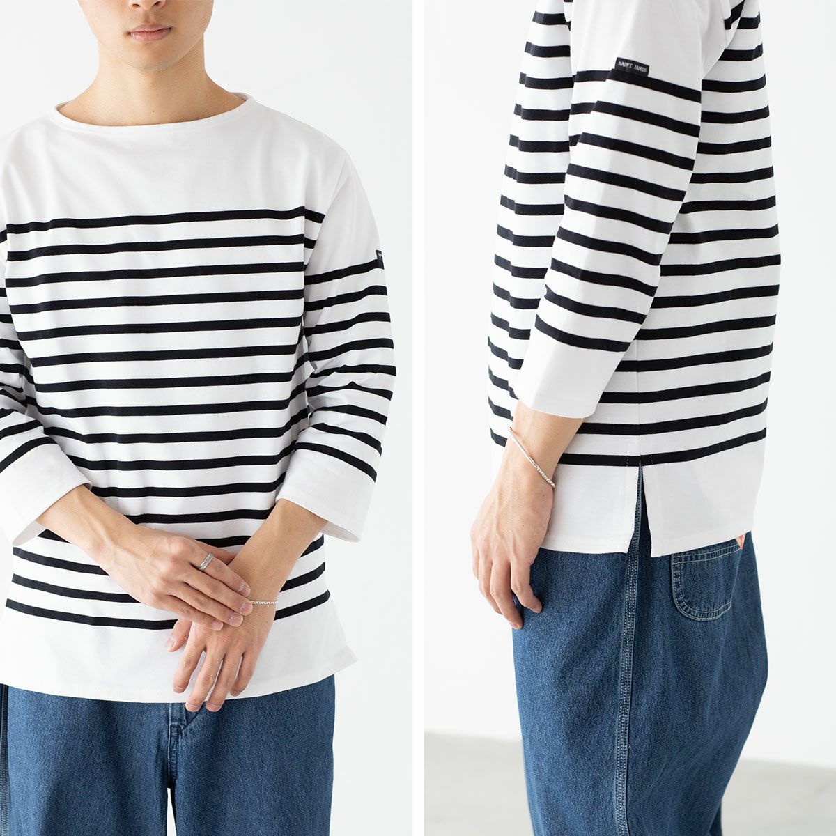 セントジェームス ナバル 七分袖 ボーダー Tシャツ SAINT JAMES NAVAL