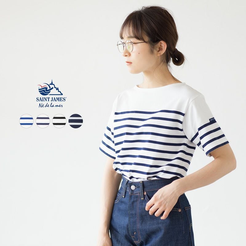 セントジェームス ナバル 半袖 五分袖 ボーダー Tシャツ SAINT JAMES