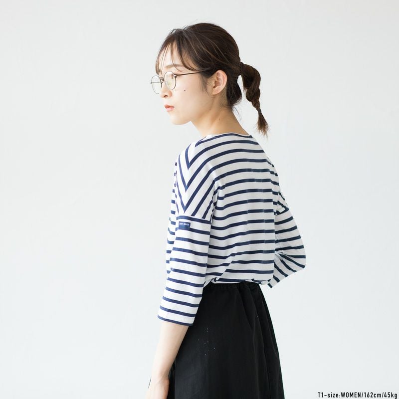 セントジェームス ボーダードロップショルダー7分袖tシャツ 七分袖ドロップショルダー：セントジェームス