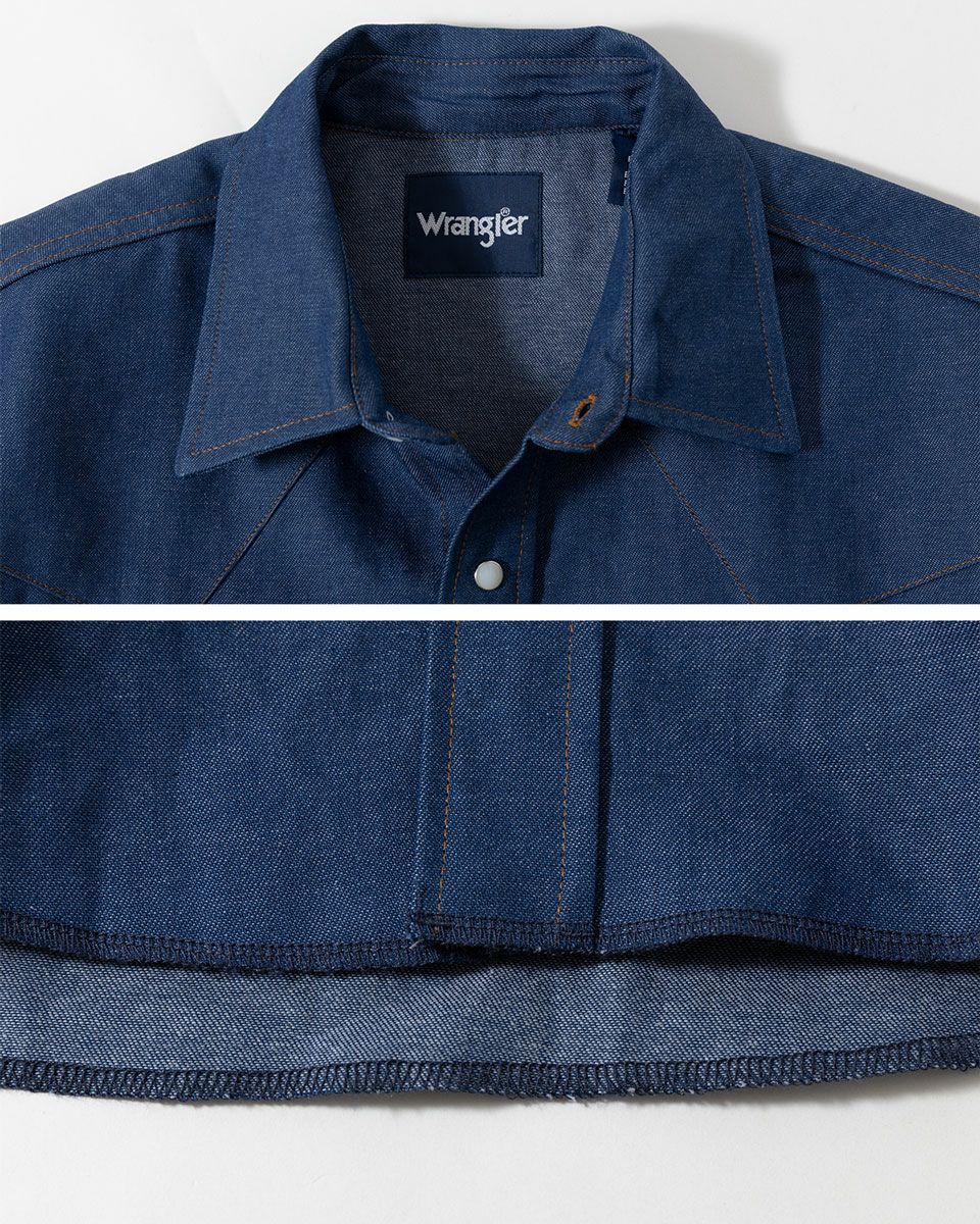 アメリカ直輸入 ラングラー Wrangler ウエスタンシャツ 未洗いデニム