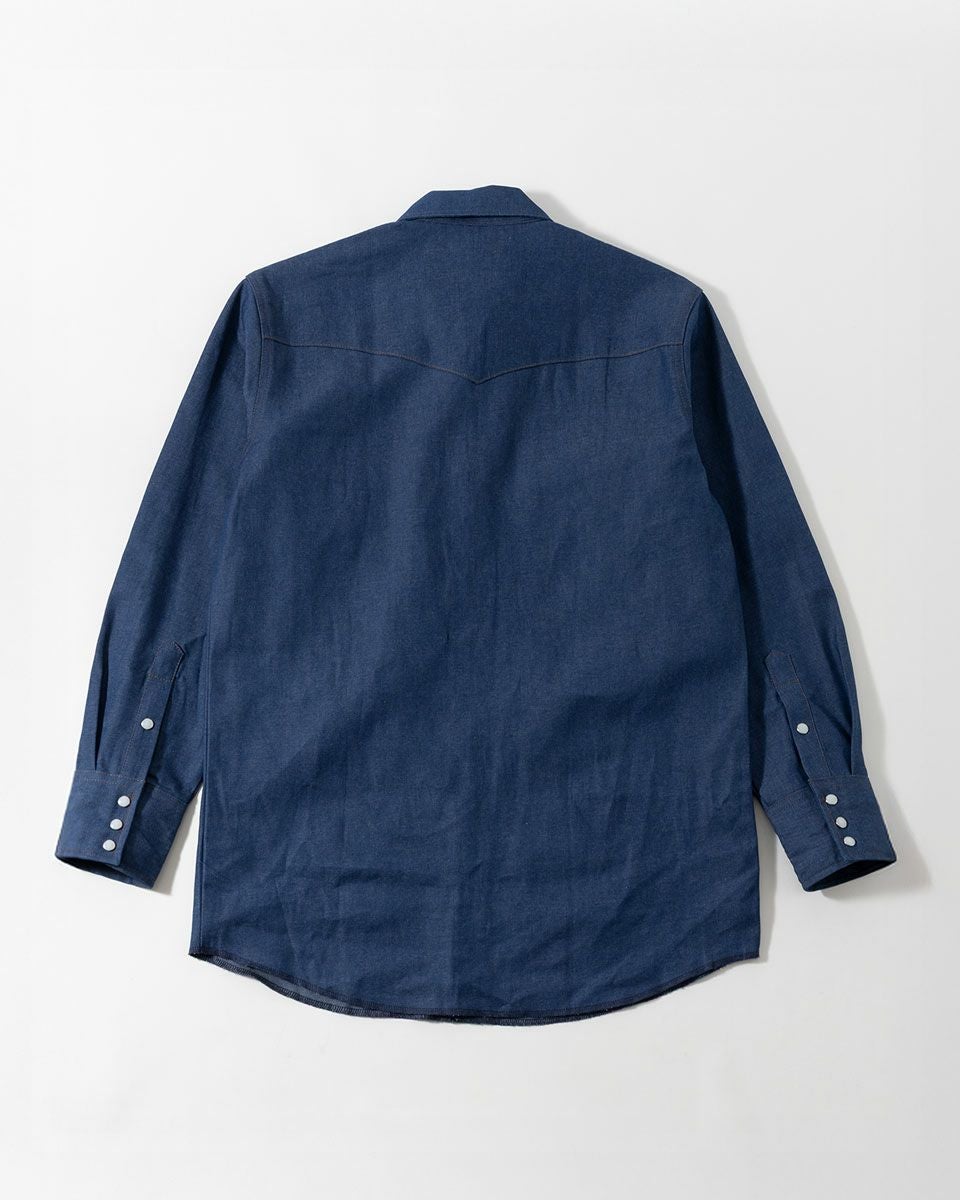 アメリカ直輸入 ラングラー Wrangler ウエスタンシャツ 未洗いデニム