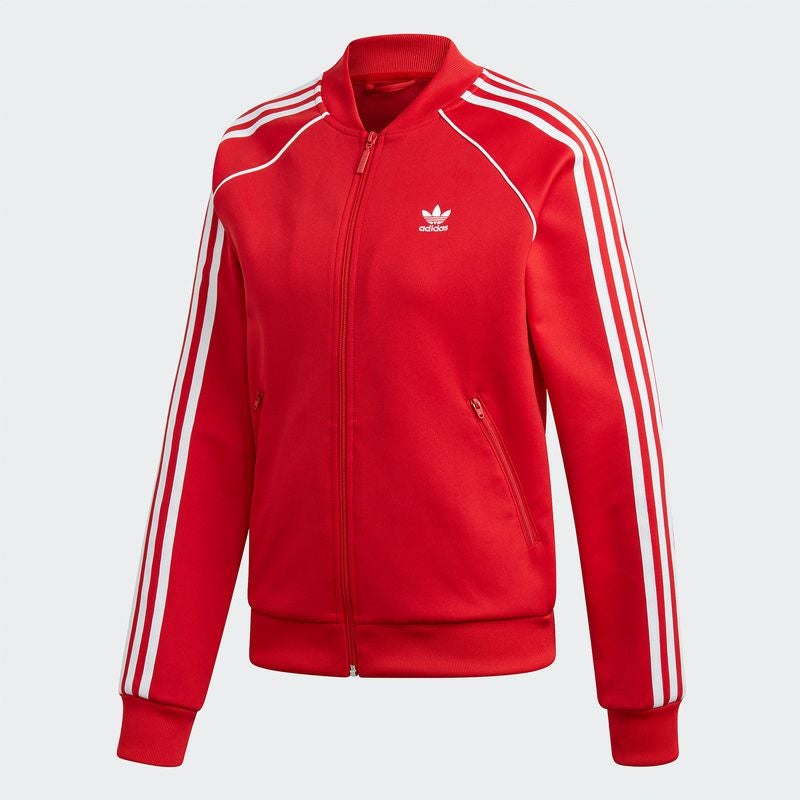 アディダス　トラックジャケット　レッド　レディースM アディダス レディース スーパースター トラックトップ adidas