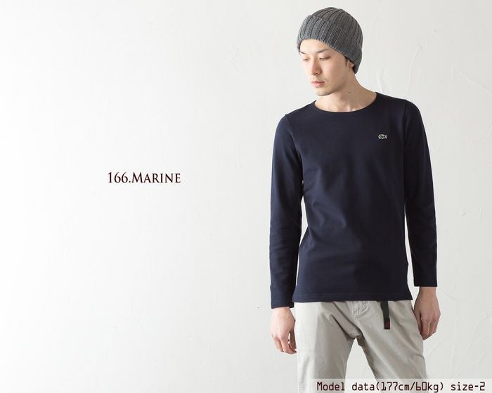 ラコステ コットンピケ 長袖 Tシャツ ロンT 日本製 ポロシャツ 生地