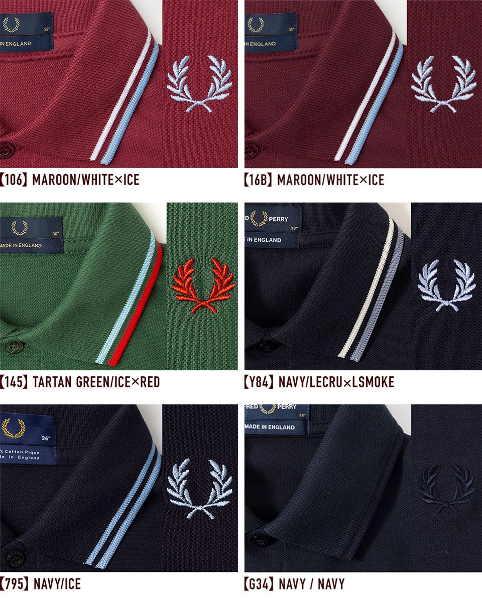 FRED PERRY ポロシャツ M12 46サイズ　ネイビー M12 - Navy / Ice / Ice | The Fred Perry Shirt | Men's Short & Long