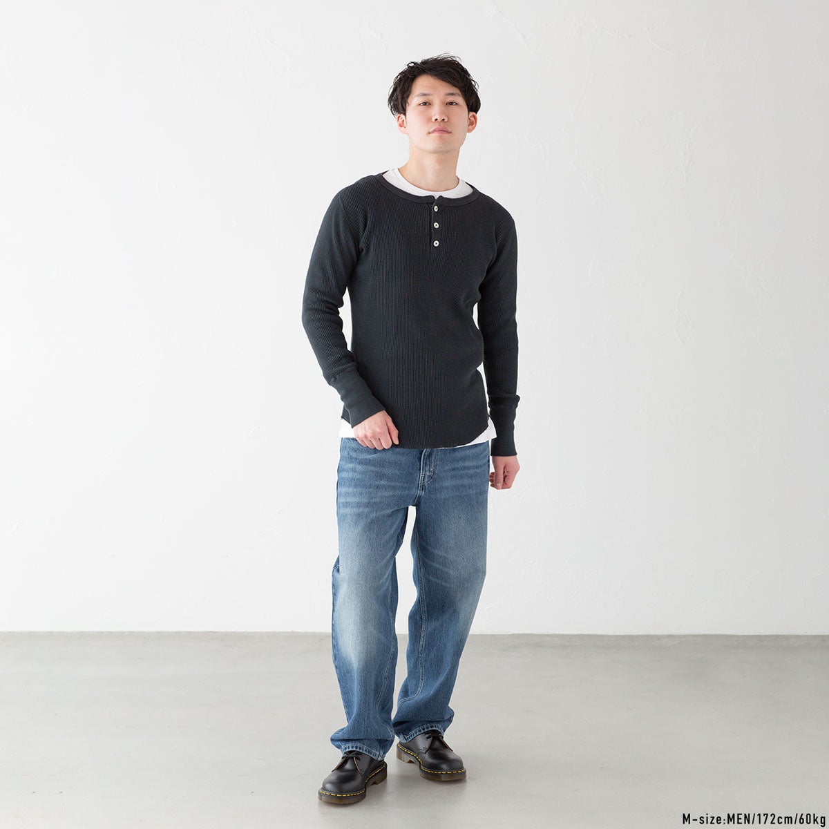 NEPS クラシック ワッフル ヘンリーネック Tシャツ N1302 CLASSIC