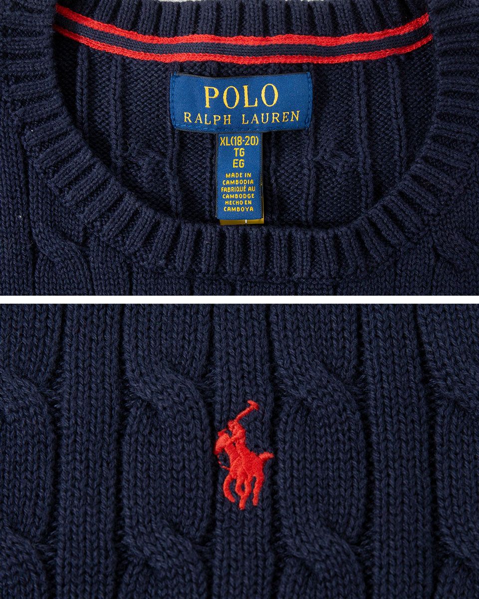 【レアカラー】ラルフローレン　ポニー刺繍　ケーブル編み　コットンニット 中古・古着通販】POLO RALPH LAUREN (ポロ・ラルフローレン) ポニー
