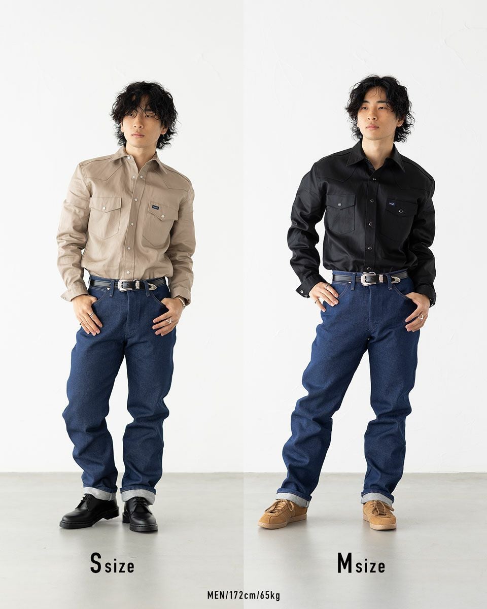 アメリカ直輸入 Wrangler ラングラー ツイル 無地 ウエスタンシャツ