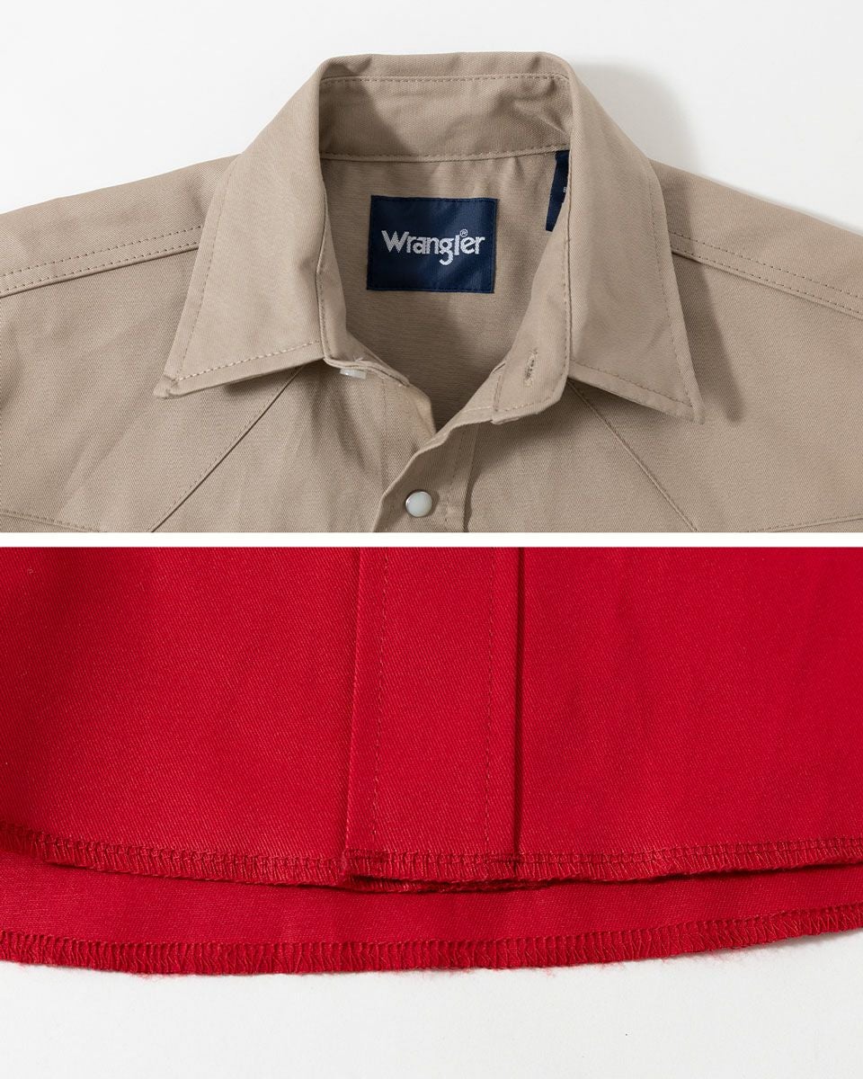 アメリカ直輸入 Wrangler ラングラー ツイル 無地 ウエスタンシャツ