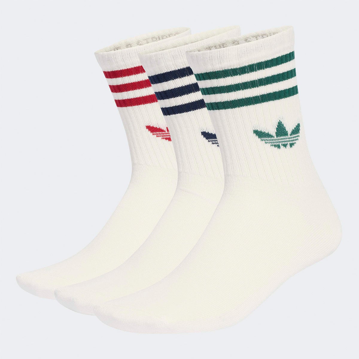 ソックスアディダス アディダス 靴下 3ストライプ クルー ソックス 3足組 MLT15 adidas