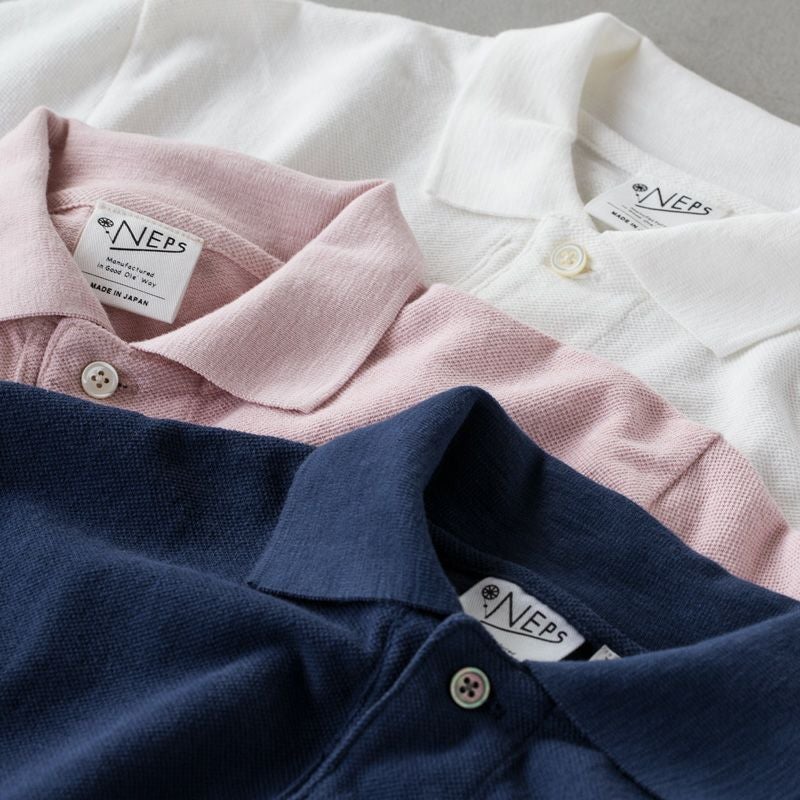 NEPS 吊りカノコ 吊り編み ポロシャツ N1201 LOOPWHEEL PIQUE POLO