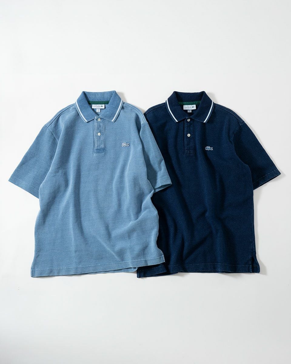 ラコステ インディゴ ポロシャツ LACOSTE 配色リブニット PH004J-99