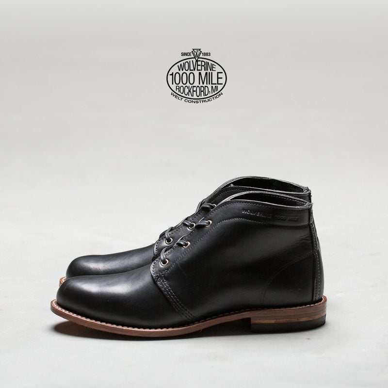 【訳あり美品】WOLVERINE 1883チャッカブーツ ブラック　26㎝ ウルヴァリン 1000マイル・チャールズ・チャッカブーツ W40192