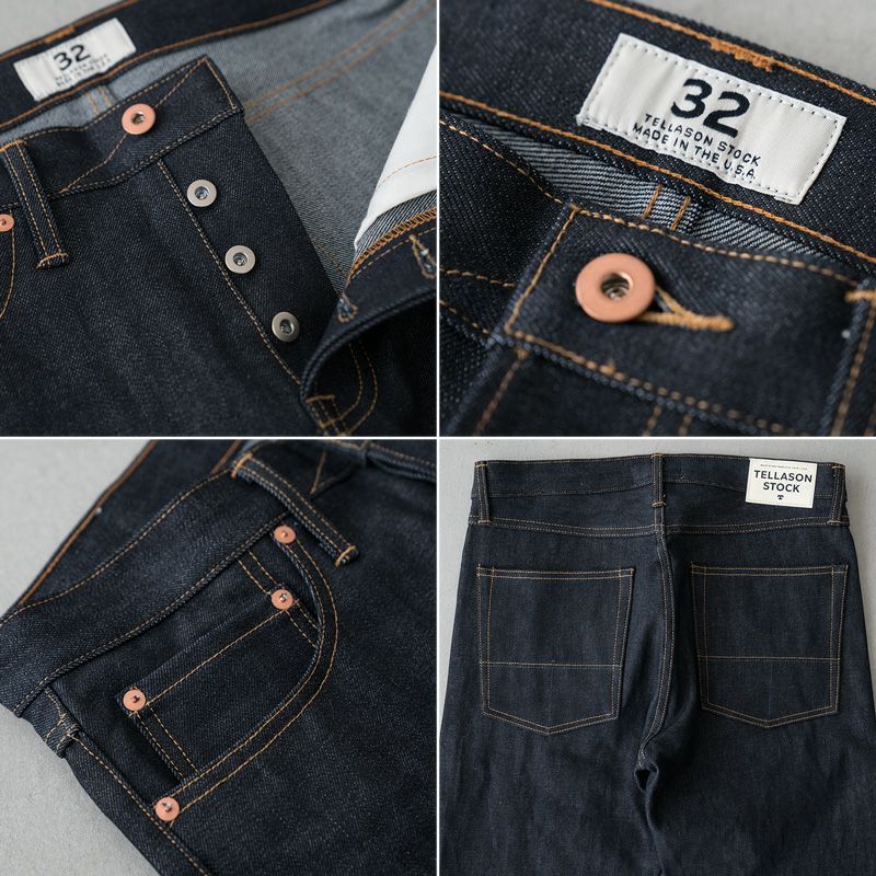 テラソン ストック コーンデニム ストレート レッグ ジーンズ 14OZ