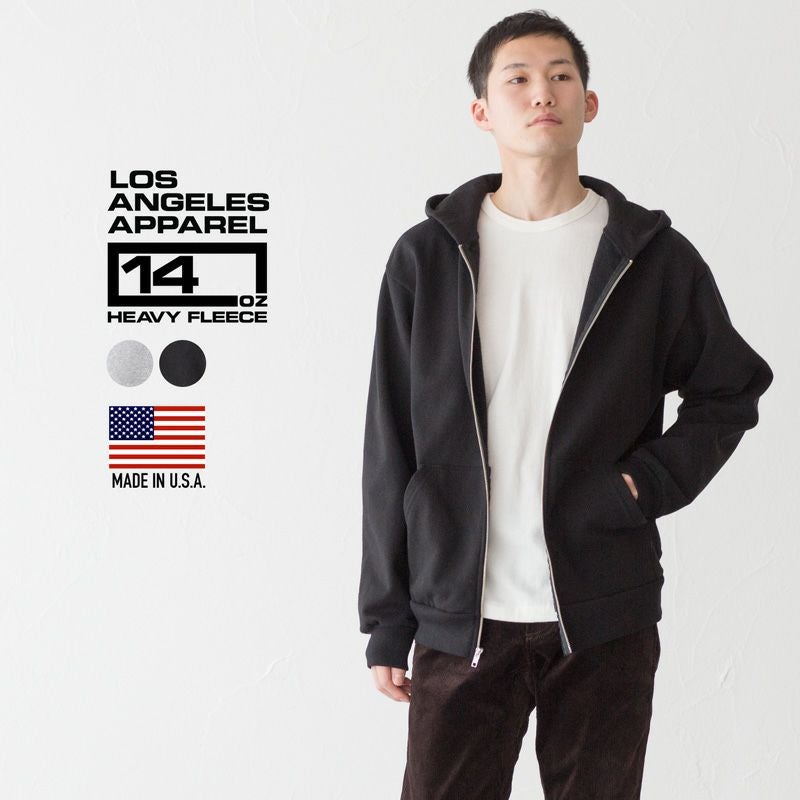 LOS ANGELES APPAREL 14oz サイズXL ジップパーカー セール】Los Angeles Apparel/ロサンゼルスアパレル 14OZ HEAVY FLEECE