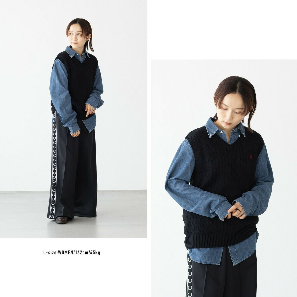 人気　ラルフローレン　デニム　シャツ　シャンブレー　レディースL～XL程度 Ralph Lauren - 人気 ラルフローレン デニム シャツ シャンブレー