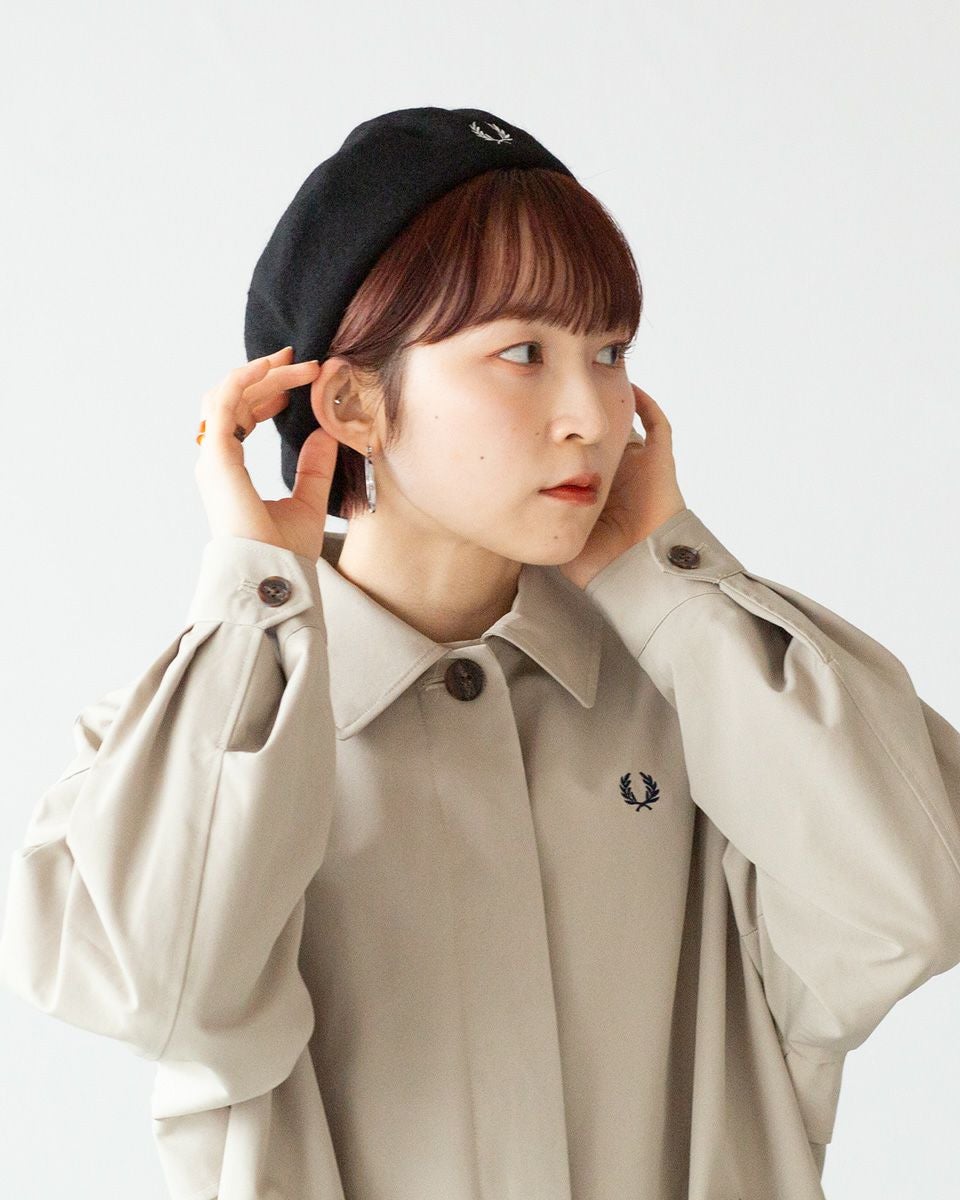 FRED PERRY ベレー帽　ダークキャラメル　正規品　新品　タグ付き 残1点 フレッドペリー FRED PERRY ウール ベレー帽 HW7646 レディース メンズ
