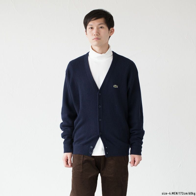 ラコステ ガーター編み Vネック カーディガン LACOSTE AH0397L メンズ
