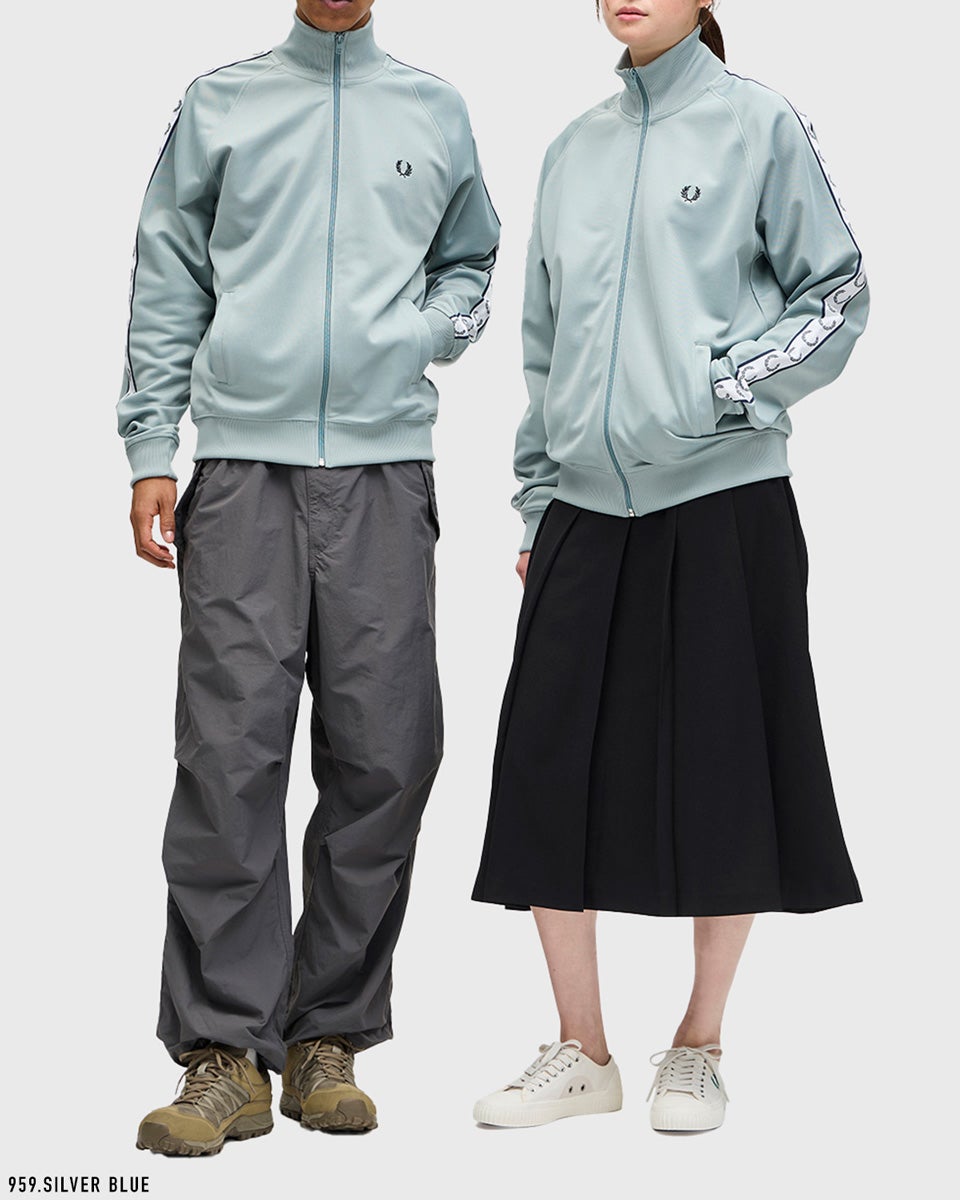 FRED PERRY フレッドペリー　テープロゴトラックジャケット グレー 中古・古着通販】FRED PERRY (フレッドペリー) トラックジャケット
