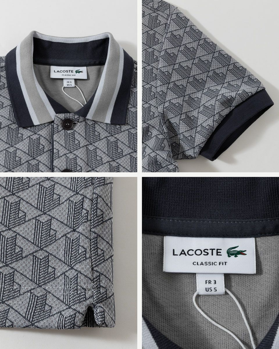 ラコステ モノグラムポロシャツ モノグラムジャカード半袖ポロシャツ(半袖シャツ・ポロシャツ)|LACOSTE