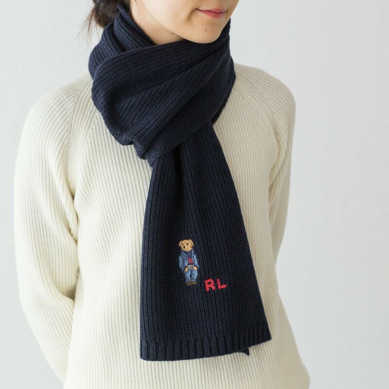 POLOベアー　マフラー　ネイビー ポロベア マフラー POLO Ralph Lauren ポロ ラルフローレン ソリッド