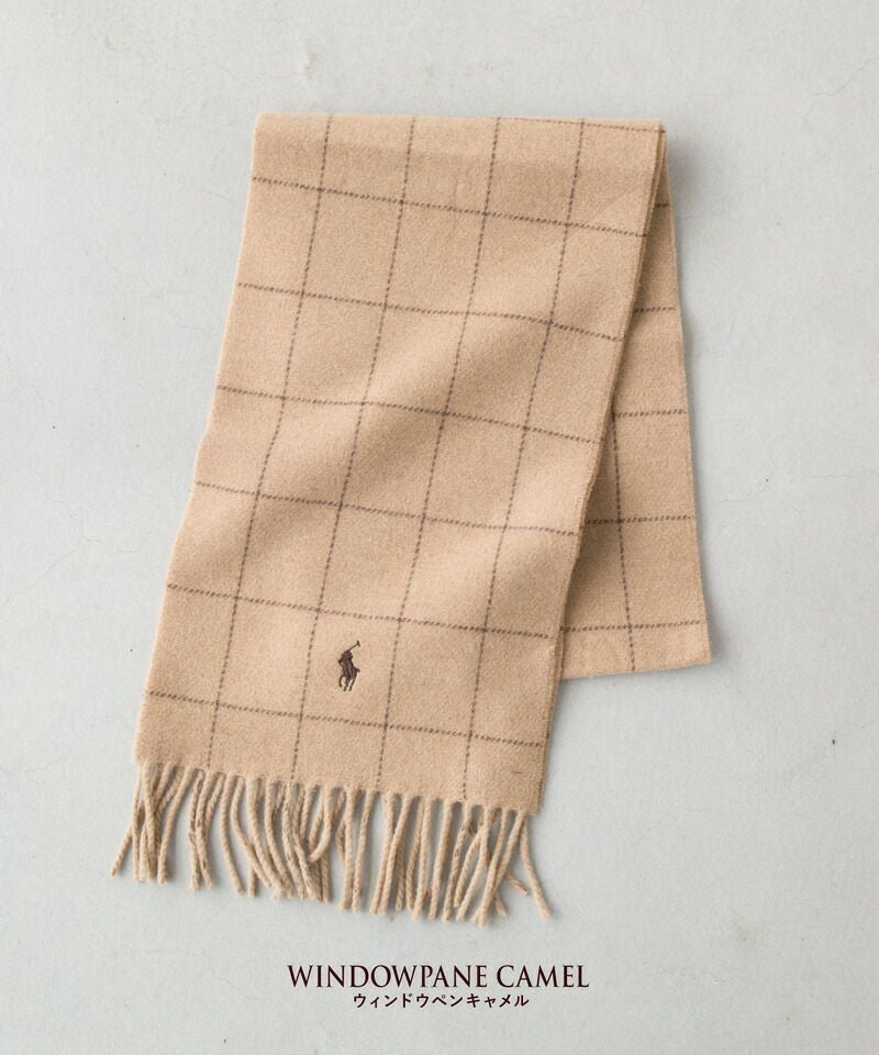 イタリア製】ポロ ラルフローレン ウール チェック マフラー POLO