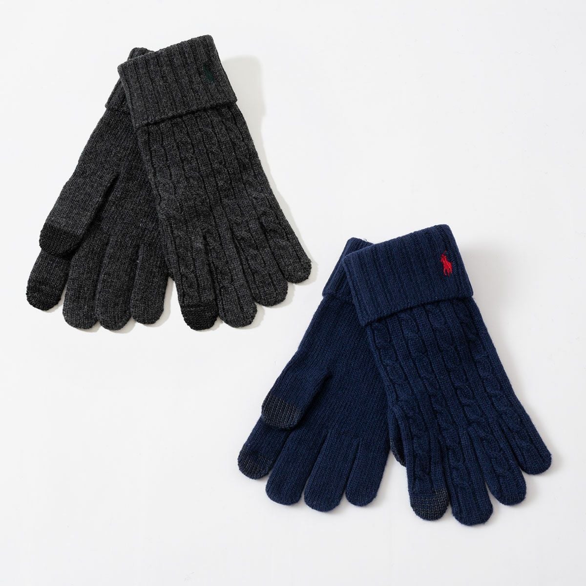 Polo Ralph Lauren ネイビーニット手袋　スマホ操作対応 POLO RALPH LAUREN（ポロ・ラルフローレン） ポロ ラルフローレン 手袋