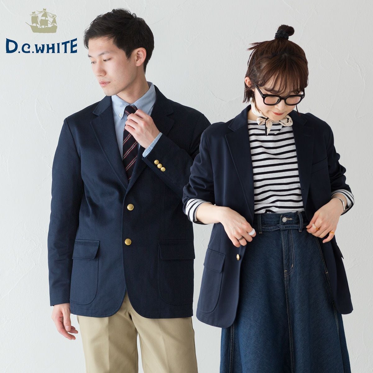 D.C.WHITE 紺ブレ D241150 ウェストポイント オフィサー ブレザー West