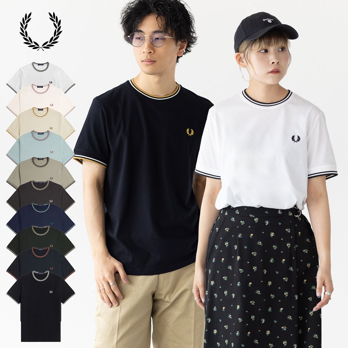 フレッドペリー ツイン ティップド Tシャツ FRED PERRY M1588/M1588V