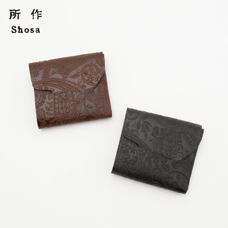 所作 財布 cp ウォレット 3.5 「ペイズリー」 shosa 日本製 本革 三