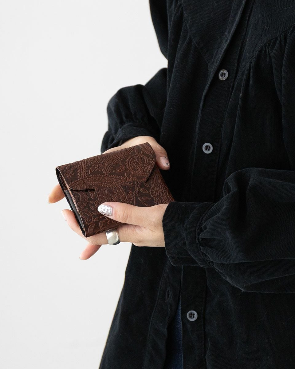 所作 財布 cp ウォレット 3.5 「ペイズリー」 shosa 日本製 本革 三