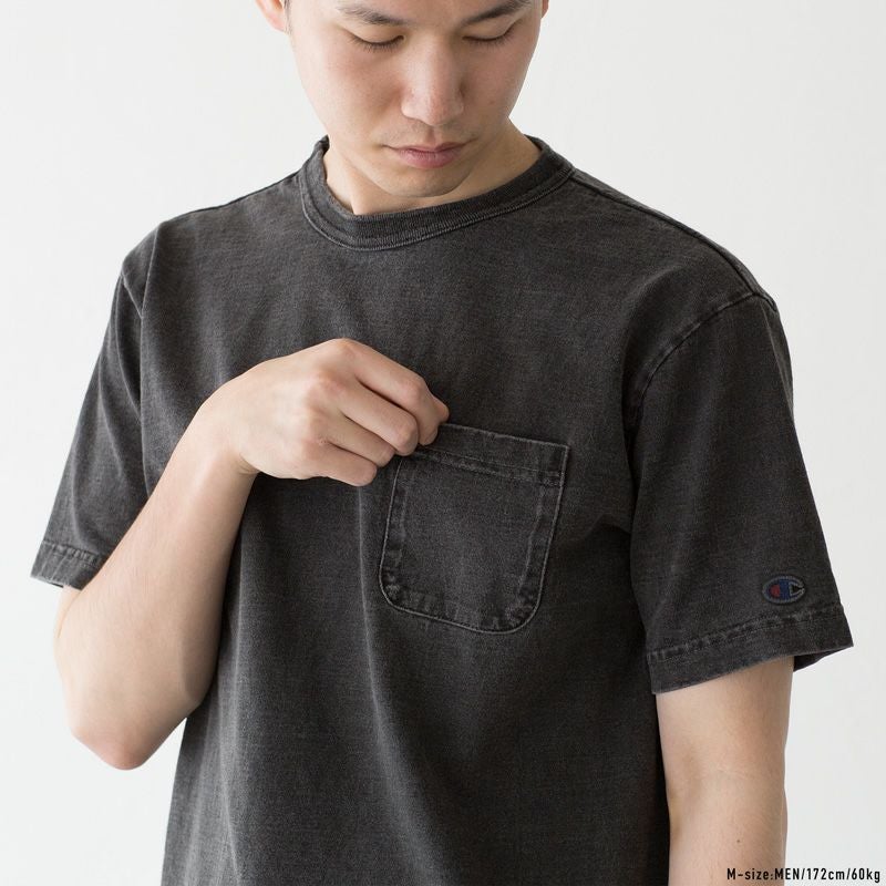 チャンピオン T1011 ポケット Tシャツ champion C5-X306 後染め 天然