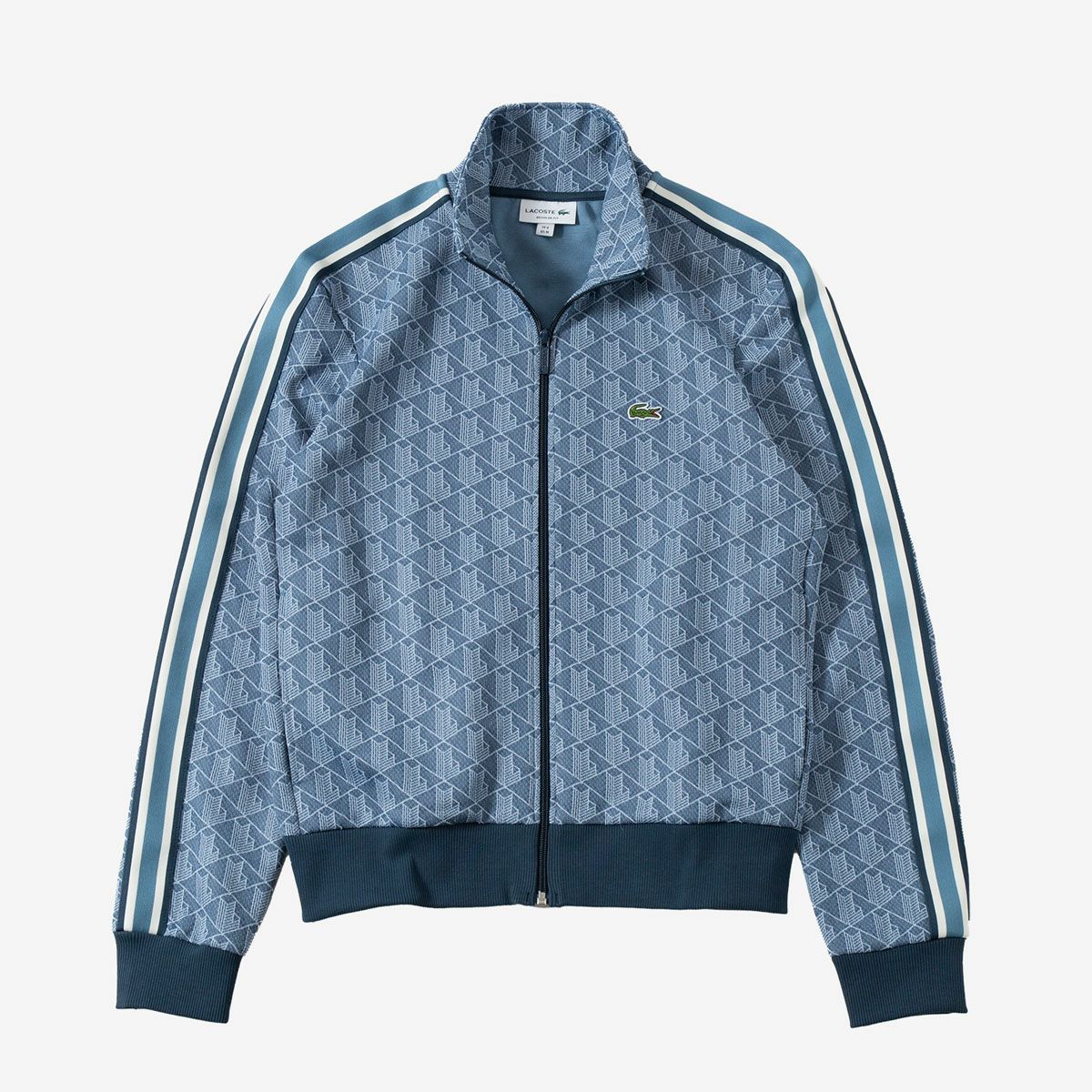 Lacoste モノグラム　ジャージ 青 トラックジャケット XS セットアップ LACOSTE モノグラムジャカードトラックジャケット 【セットアップ対応