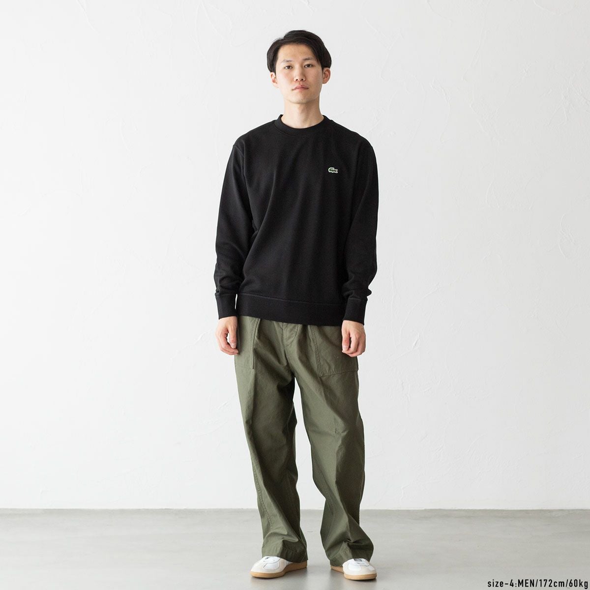 【ブラック】プレミアムスウェットクルーネック トレーナー LACOSTE（ラコステ） トレーナー スウェット プレミアムスウェット
