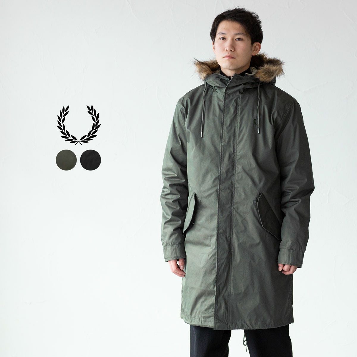 FRED PERRY ミリタリー フィッシュテール ファー付き モッズコート golden-state_t31072302