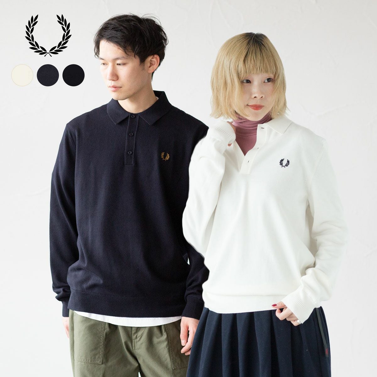 Fred Perry長袖ポロシャツ フレッドペリー ニット ポロシャツ 長袖 FRED PERRY K4535 クラシック