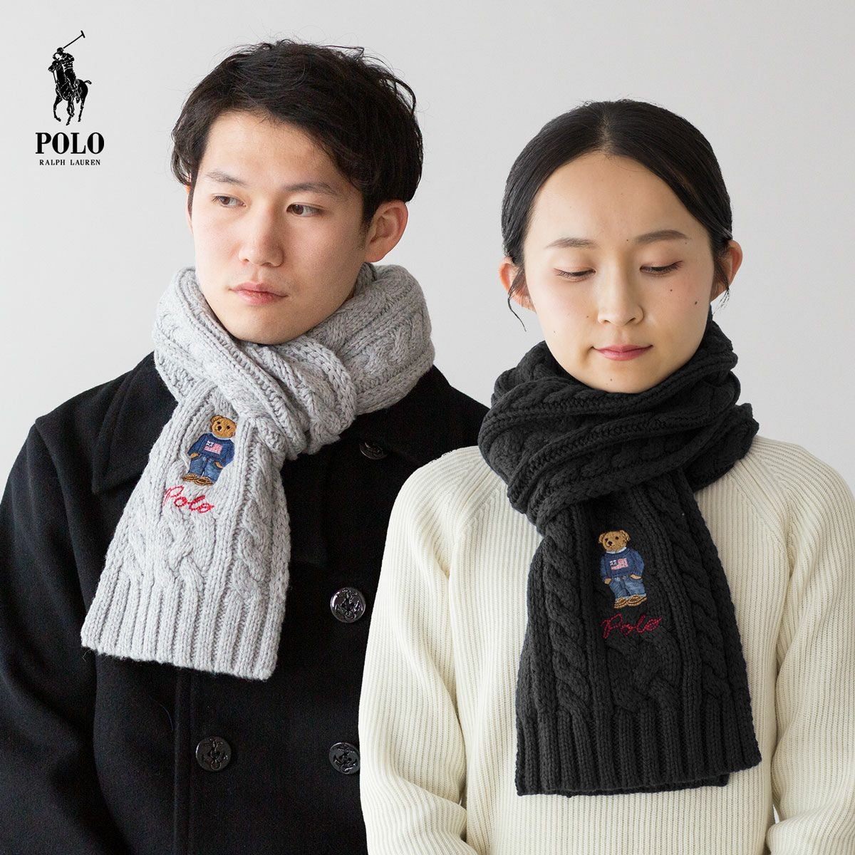 ラルフローレン ポロベア　マフラー　グレー ポロ ラルフローレン マフラー メンズ レディース グレー POLO