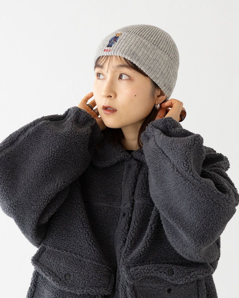 新品ポロベア　RLX PRCHMNT CR ホワイト ニット帽 ポロベア ニット帽 POLO RalphLauren PC1463/PC1268 ソリッド デニム