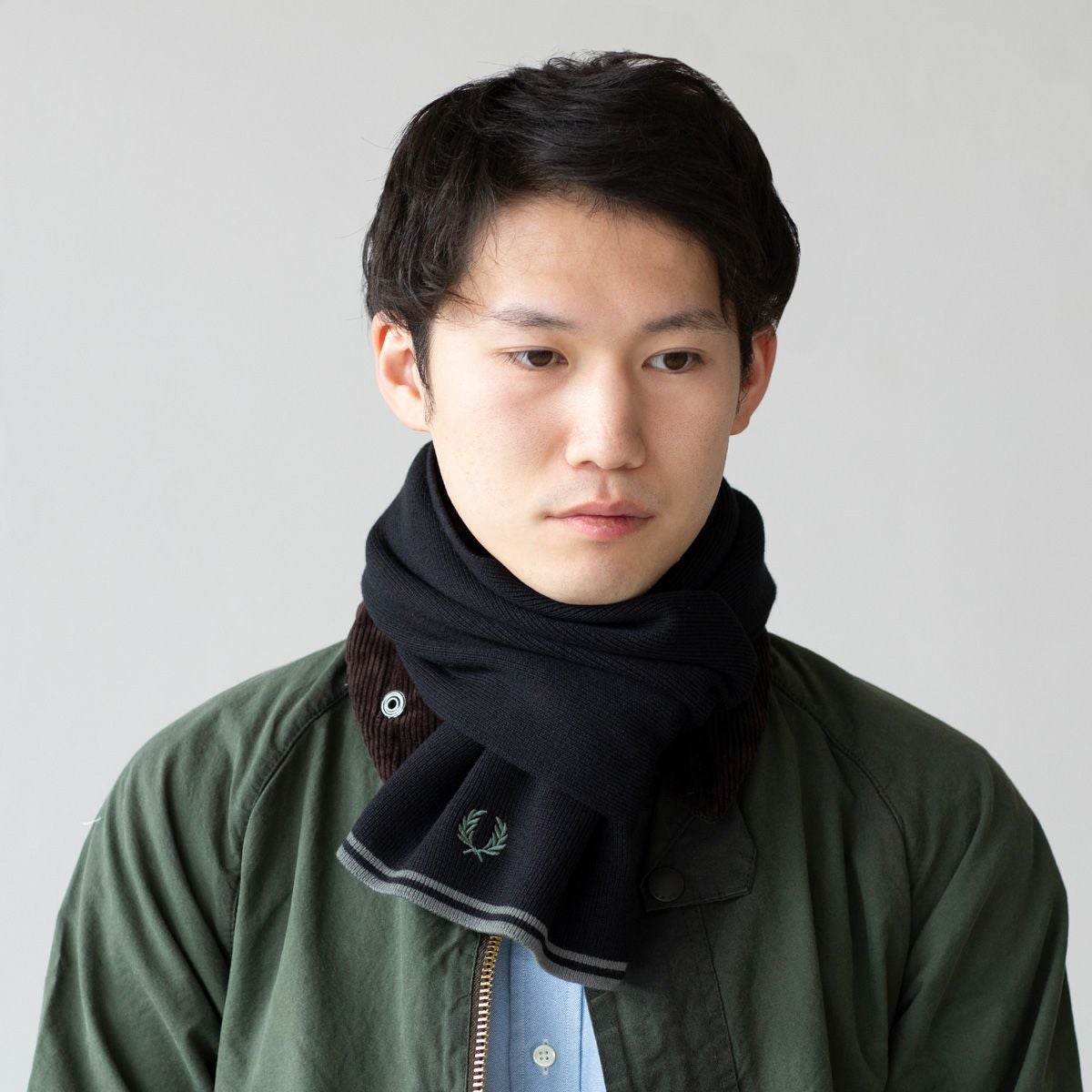 FRED PERRY フレッドペリー ツインティップ メリノウールスカーフ フレッドペリー マフラー FRED PERRY ツイン ティップド メリノ ウール