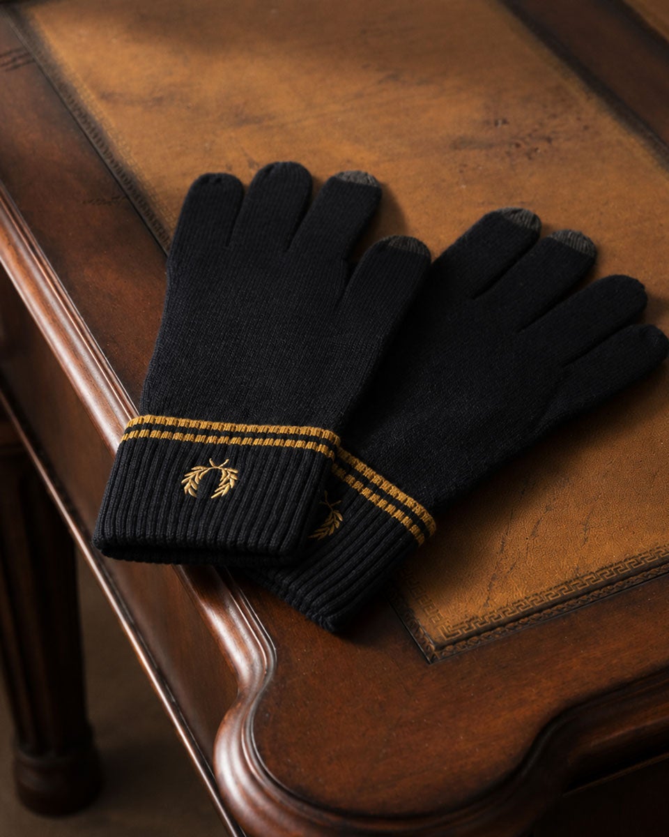 【新品未使用】FRED PERRY ウール グローブ S77 ・Lサイズ フレッドペリー 手袋 ツイン ティップド メリノ ウール グローブ FRED