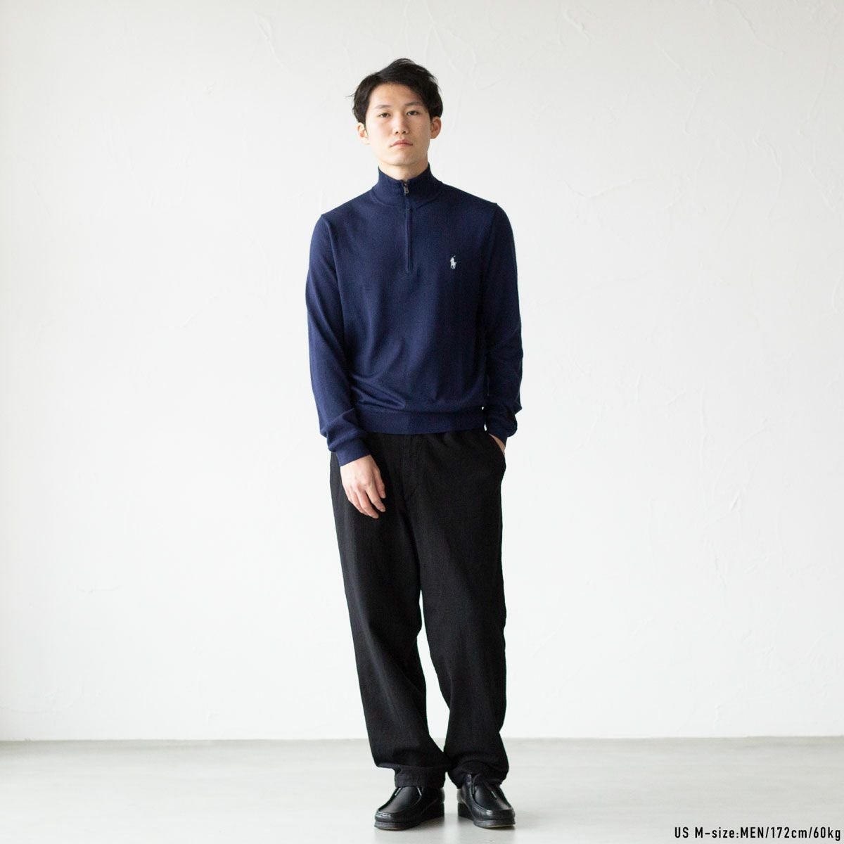 美品　Polo Golf Ralph Lauren 黒防寒セーター XS ポロ ゴルフ ラルフローレン モックネック セーター POLO GOLF