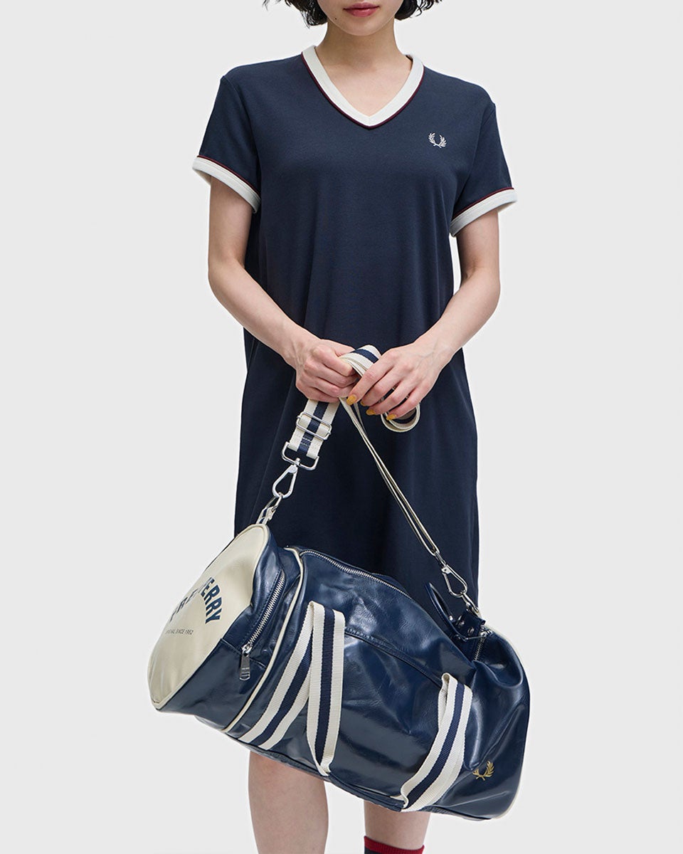 フレッドペリー 赤/白/青　Fred Perry ドラムバッグ ボストンバッグ FRED PERRY（フレッドペリー） クラシック バレル バッグ L7255