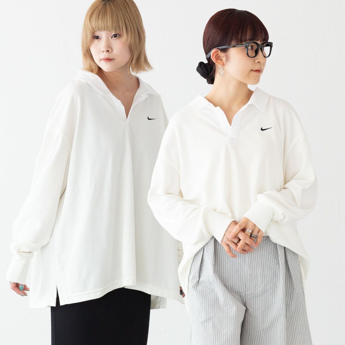 ナイキ ウィメンズ オーバーサイズド ロングスリーブ ポロシャツ NIKE