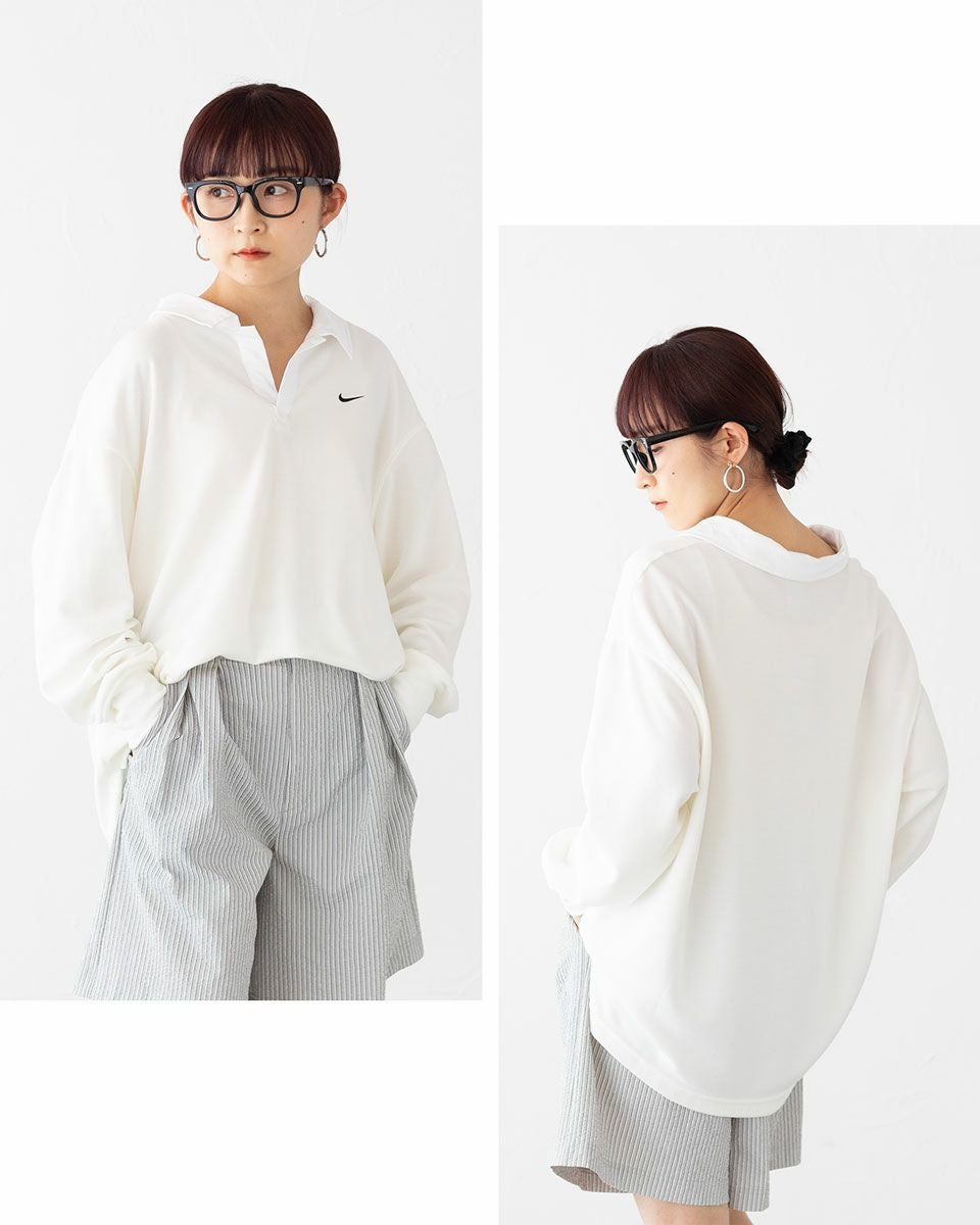 ナイキ ウィメンズ オーバーサイズド ロングスリーブ ポロシャツ NIKE
