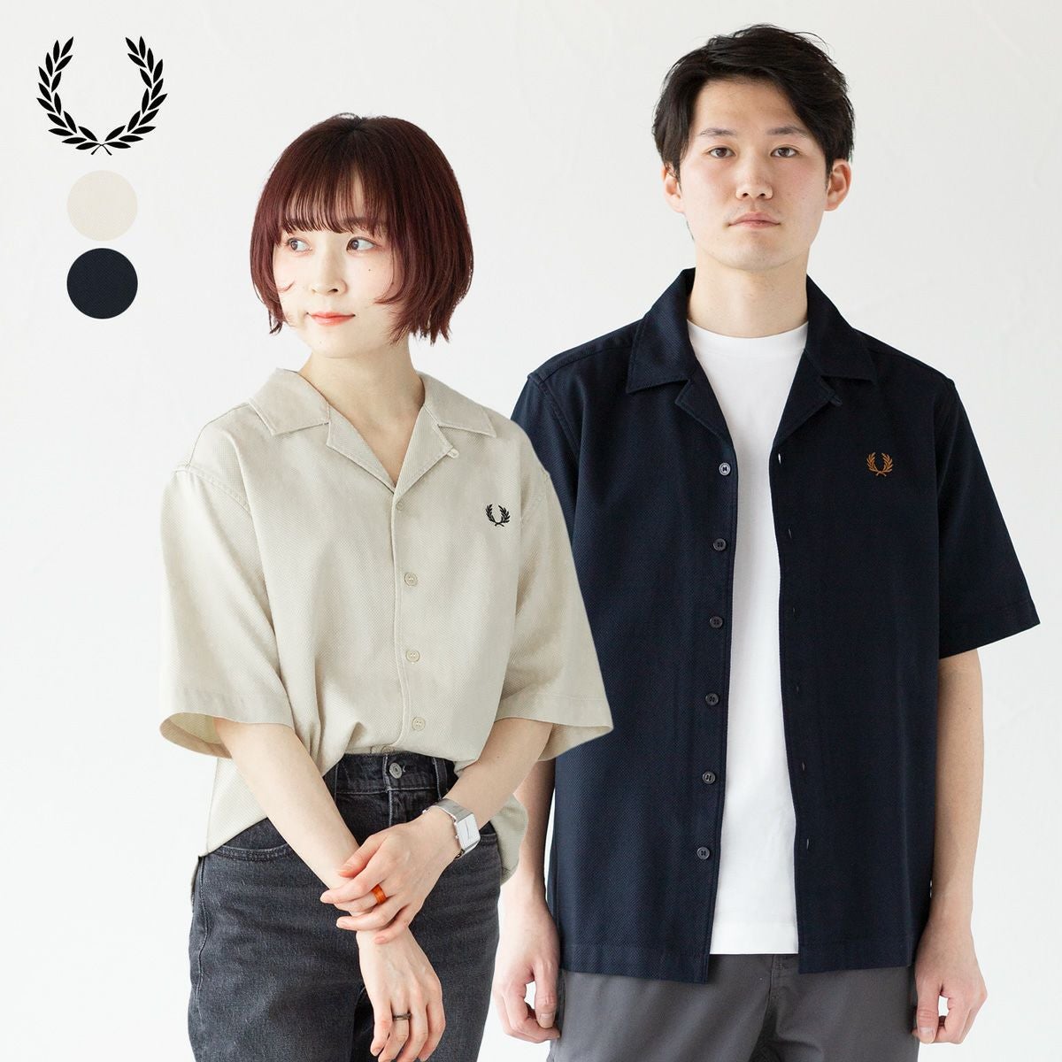 フレッドペリー ピケ テクスチャー リビア カラー シャツ FRED PERRY