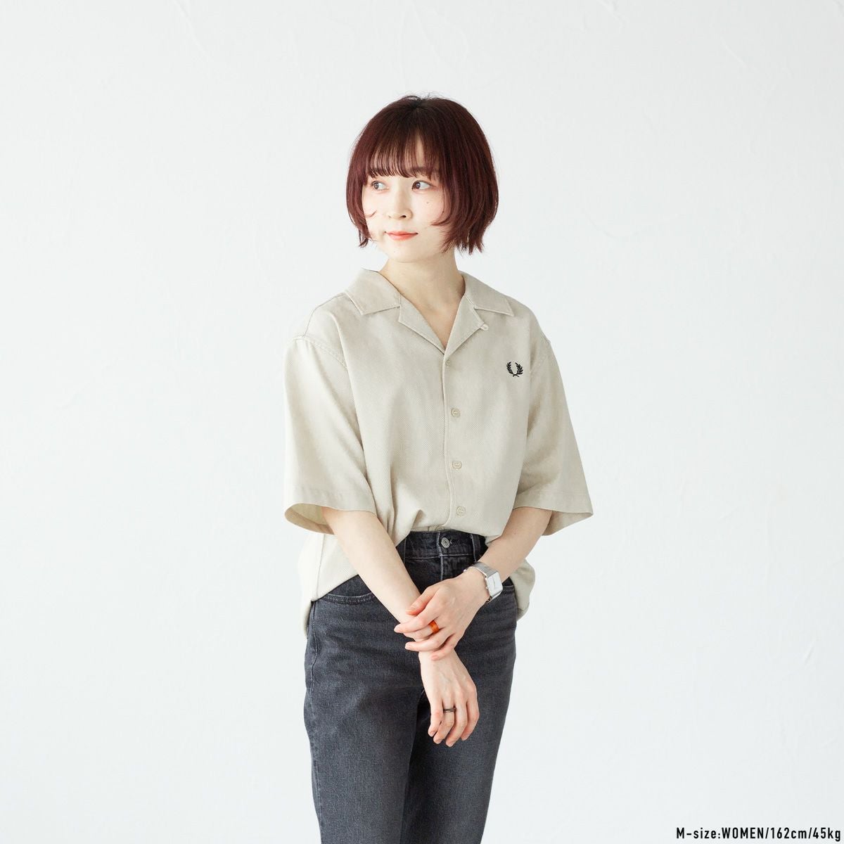 フレッドペリー ピケ テクスチャー リビア カラー シャツ FRED PERRY