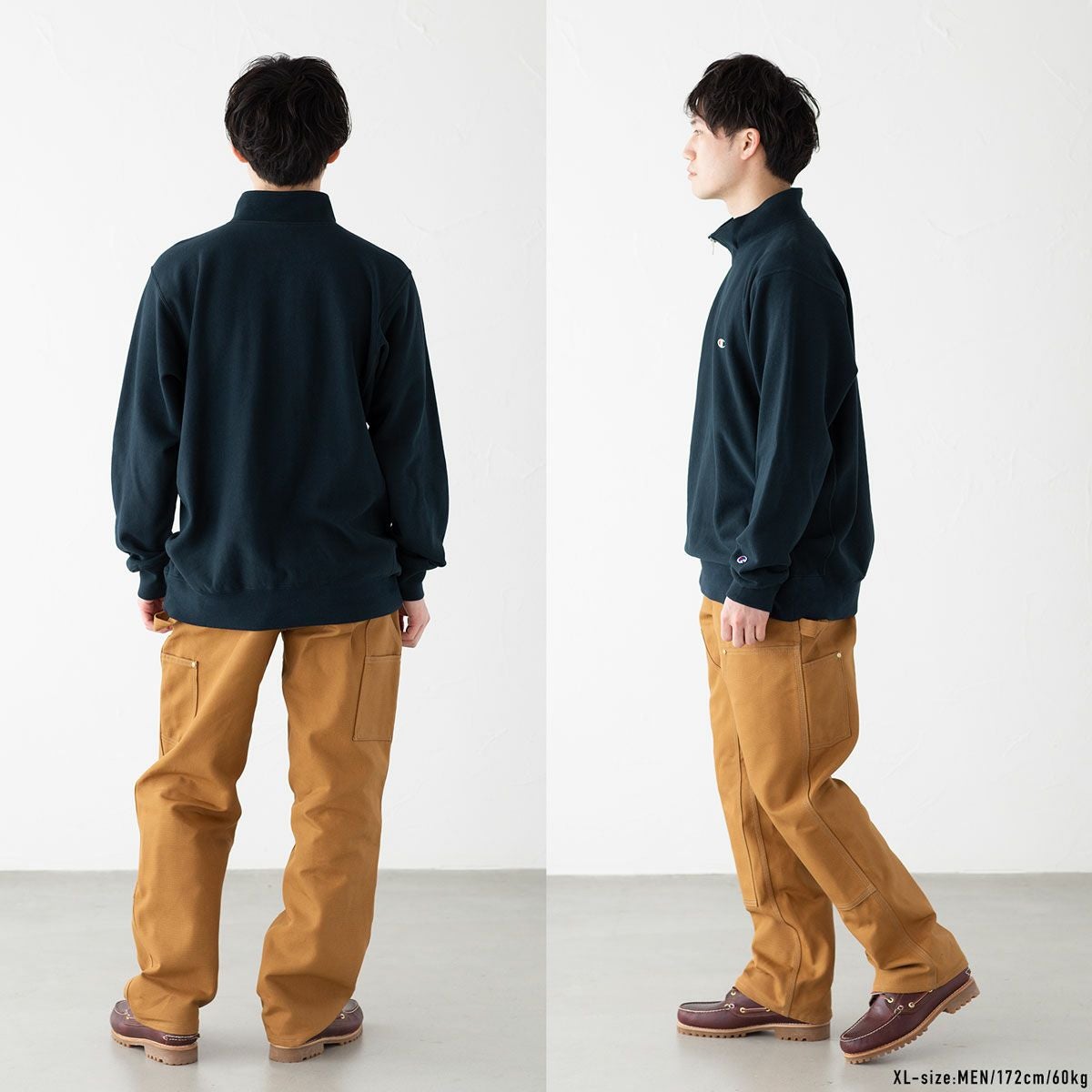 チャンピオン リバースウィーブ ハーフジップ スウェット シャツ
