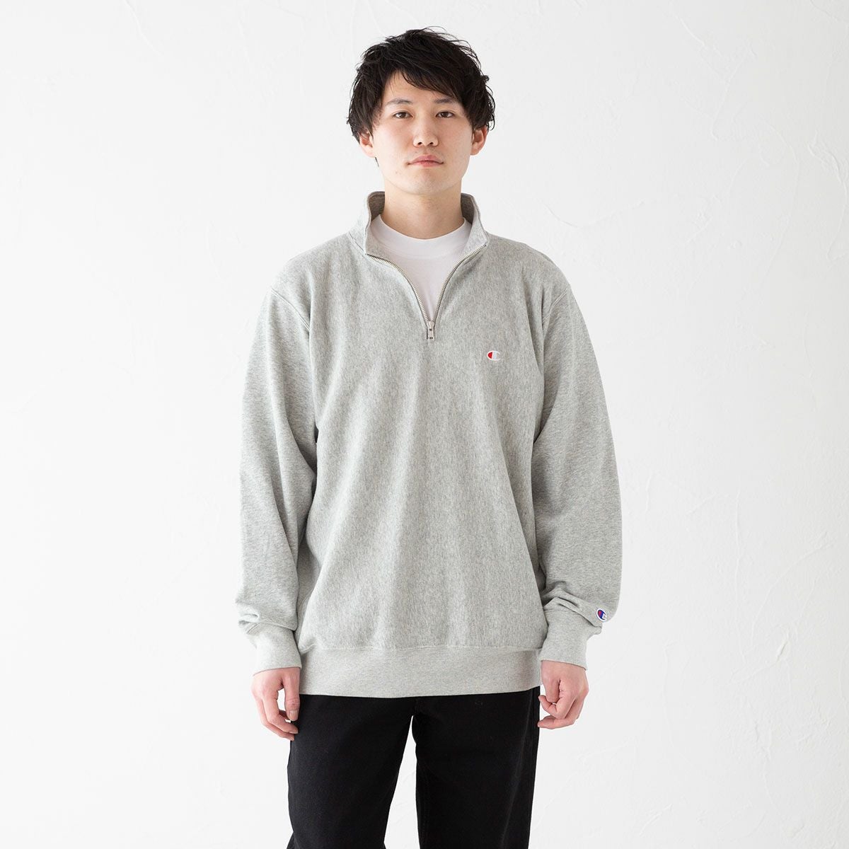チャンピオン リバースウィーブ ハーフジップ スウェット シャツ