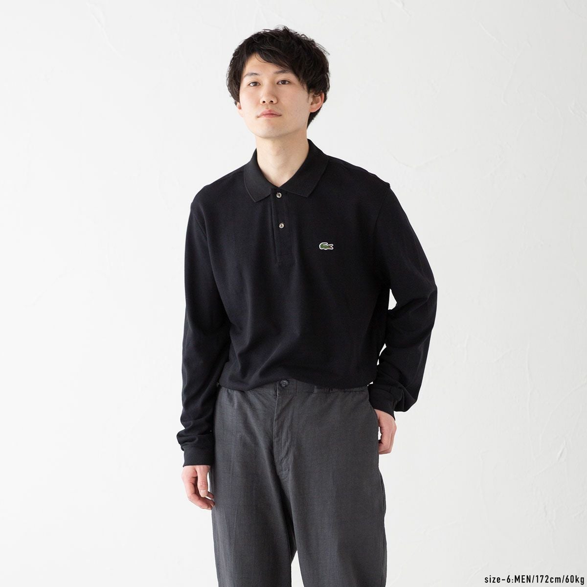 未使用✨ラコステ フランス製 切り替えラインコットン長袖ポロシャツ ホワイトXL LACOSTE（ラコステ） フランス企画 長袖 ポロシャツ LACSTE L1312-51